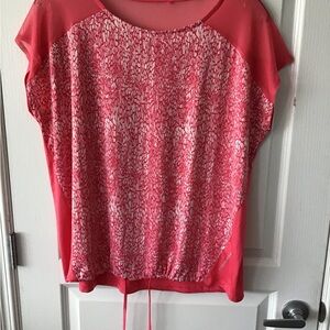 Ergee Women's Coral Printed Short Sleeve Blouse